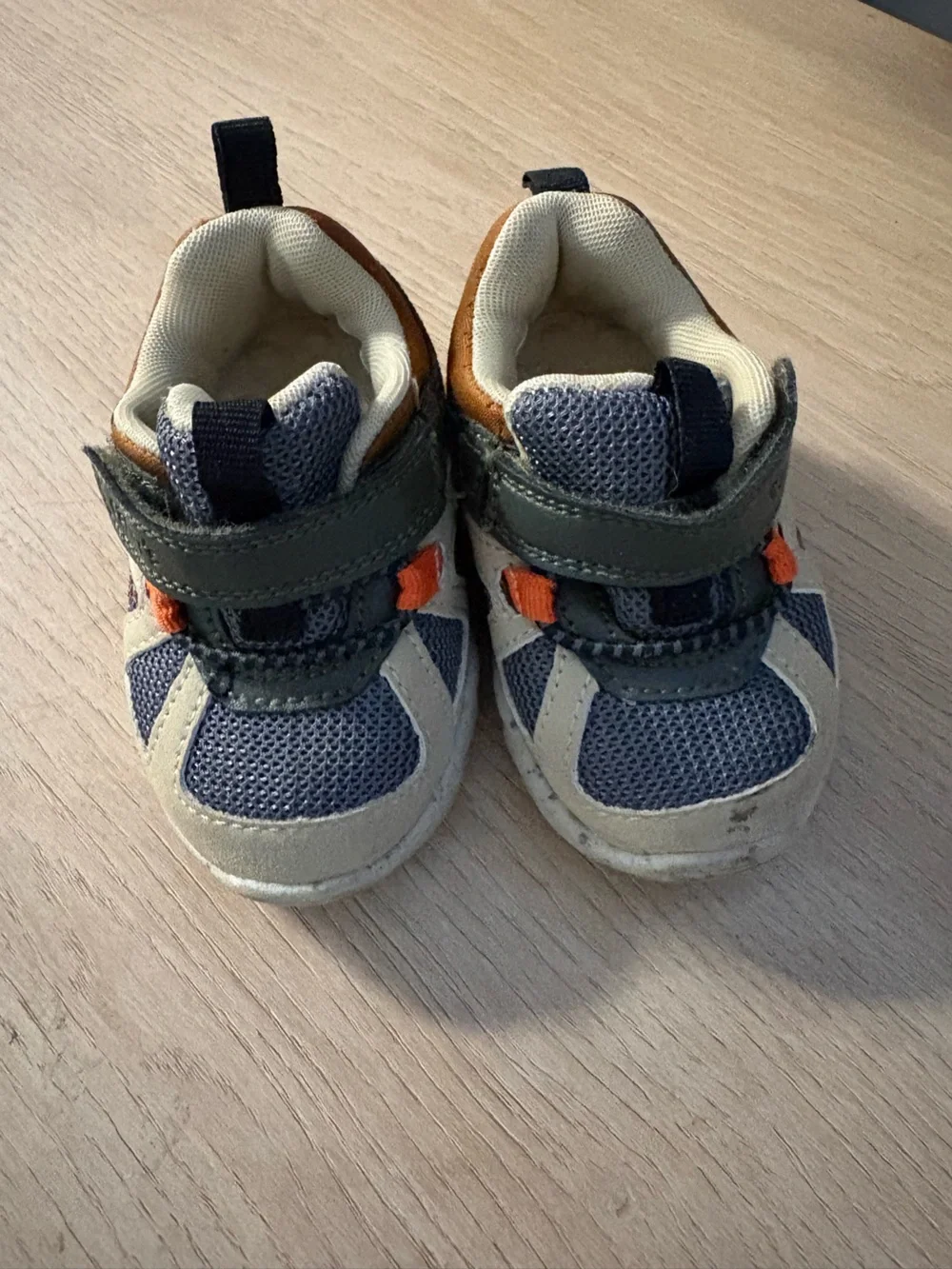 Carter's Navy Blue Gray and Orange Toddler Sneakers